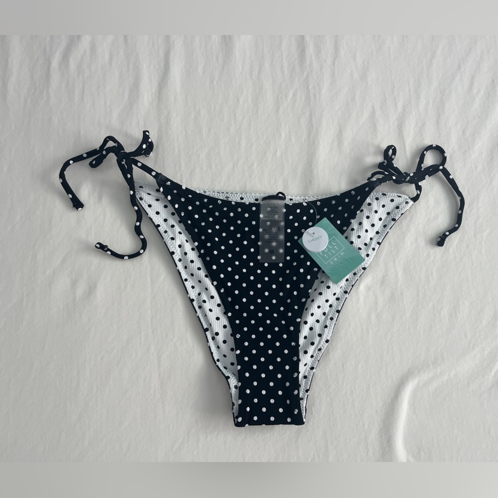 FULL TILT Dotty Reversible Tie Side Cheeky Bikini Bottoms